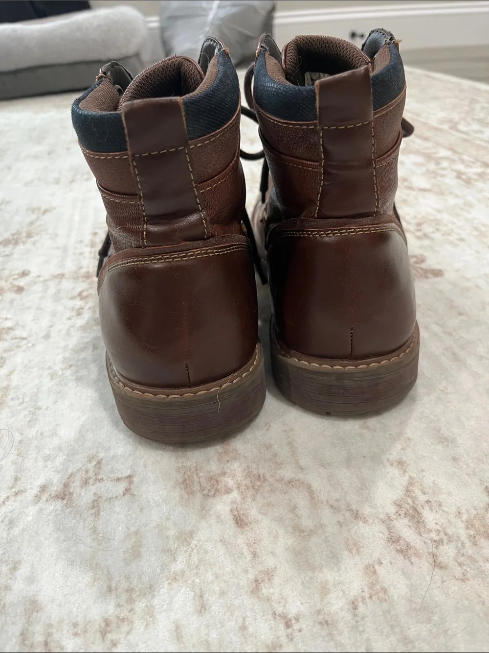 Kohl's Brown Leather Lace-Up Ankle Boots